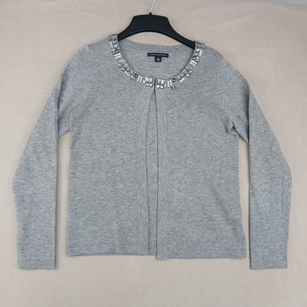 Banana Republic Medium Womens Sweater Wool Beaded Neck Blouse